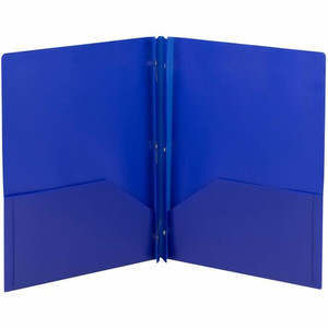 Smead Letter Fastener Folder - 8 1/2" x 11" - 180 Sheets Capacity - 2 x Double Tang Fastener(s) - 2 Internal Pocket(s) - Blue Product Image 