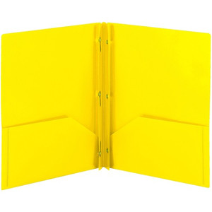 Smead Letter Fastener Folder - 8 1/2" x 11" - 180 Sheets Capacity - 2 x Double Tang Fastener(s) - 2 Internal Pocket(s) - Yellow Product Image 