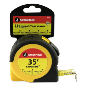 Great Neck ExtraMark Tape Measure, 1" x 35 ft, Steel, Yellow/Black (GNS95010) View Product Image