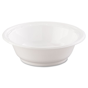Dart Famous Service Plastic Dinnerware, Bowl, 12 oz, White, 125/Pack, 8 Packs/Carton (DCC12BWWF) View Product Image