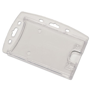 AbilityOne - ID Card Holder, Dual Cards, Rigid Plastic, Horizontal/Vertical, Clear - (8455-01-666-0468) (8455016660468) Product Image 
