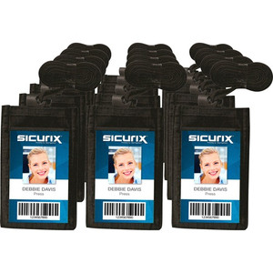 SICURIX Carrying Case (Pouch) Business Card - Black - Nylon Body - 3" Height x 0.4" Width Product Image 