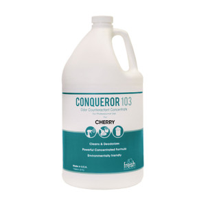Fresh Products Conqueror 103 Odor Counteractant Concentrate, Cherry, 1 gal Bottle, 4/Carton View Product Image