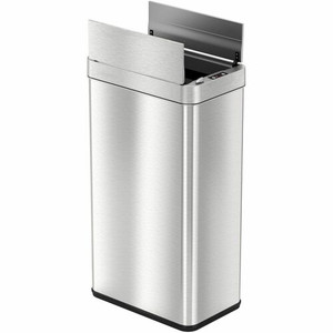 HLS Commercial 18 Gallon Wings Lid Sensor Trash Can - Wing Lid - 18 gal Capacity - Touchless - Sensor, Lid Closure, Touchless, Bacteria Resistant, Smudge Resistant, Easy to Clean, Vented, Fingerprint Proof - 28.7" Height x 10.4" Width x 16.3" Depth Product Image 