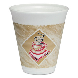 Dart Cafe G Foam Hot/Cold Cups, 12 oz, Brown/Red/White, 20/Pack (DCC12X16GPK) View Product Image