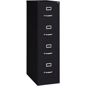 Lorell Fortress Series 26-1/2" Commercial-Grade Vertical File Cabinet - 15" Width x 26.5" Depth x 52" Height - 4 x Drawer(s) for File - Letter - Vertical - Security Lock, Ball-bearing Suspension, Heavy Duty - (LLR60191) Product Image 