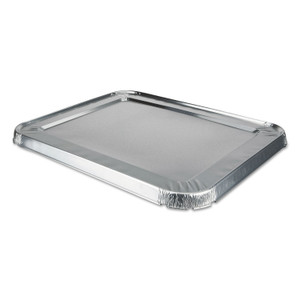 Durable Packaging Aluminum Steam Table Lids, Fits Rolled Edge Half-Size Pan, 10.56 x 13 x 0.63, 100/Carton (DPK8200CRL) View Product Image
