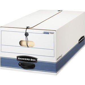 Bankers Box Stor/File String & Button Legal Storage Box - Internal Dimensions: 15" Width x 24" Depth x 10" Height - External Dimensions: 15.3" Width x 24.1" Depth x 10.8" Height - Media Size Supported: Legal - String/Button Tie Closure - Medium Duty Product Image 