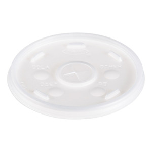 Dart Plastic Lids, Straw-Slot Lid, Fits 12 oz to 24 oz Hot/Cold Foam Cups, Translucent, 100/Pack, 10 Packs/Carton View Product Image
