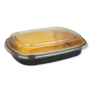 Durable Packaging Aluminum Closeable Containers, 63 oz, 11.25 x 1.75 x 8.88, Black/Gold, 50/Carton (DPK9553PT50) View Product Image
