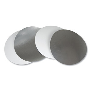 Durable Packaging Flat Board Lids, For 8" Round Containers, Silver, Paper, 500/Carton View Product Image