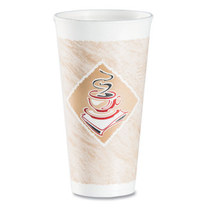 Dart Cafe G Foam Hot/Cold Cups, 20 oz, Brown/Red/White, 20/Pack (DCC20X16GPK) View Product Image