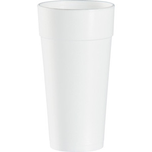 Dart J Cup 24 oz Insulated Foam Cups - 24 fl oz - Round - White - Foam - Coffee, Cappuccino, Tea, Hot Chocolate, Hot Cider, Juice, Soft Drink, Soda, Juice, Smoothie, Water Product Image 