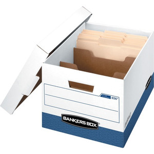 Bankers Box R-Kive DividerBox File Storage Box - Internal Dimensions: 12" Width x 15" Depth x 10" Height - External Dimensions: 12.8" Width x 15" Depth x 10.4" Height - Media Size Supported: Letter - Lift-off Closure - Medium Duty Product Image 