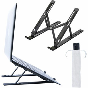 DAC MP-222 Portable and Adjustable Laptop/Tablet Stand, Black - Upto 15.6" Screen Size Notebook, Tablet, Cell Phone Support - Aluminum Alloy, Silicon Product Image 