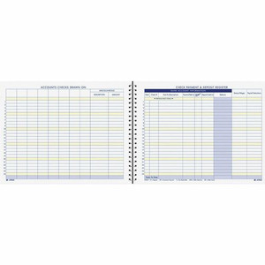 Adams Check Payment & Deposit Register - 96 Sheet(s) - 11" x 8.50" Sheet Size - White Sheet(s) Product Image 