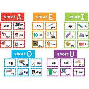 Teacher Created Resources Short Vowels Pocket Chart Cards - Skill Learning: Short Vowels - 205 Pieces Product Image 