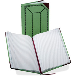 Boorum & Pease Boorum 67-1/8 Series Record-Ruled Account Books - 250 Sheet(s) - Sewn Bound - 12.50" x 7.63" Sheet Size - Green - Olive Green Cover Product Image 