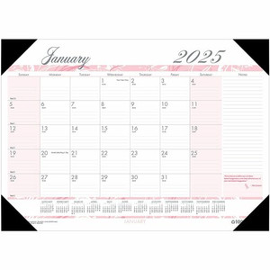 House of Doolittle Breast Cancer Awareness Compact Desk Pad - Julian Dates - Monthly - 12 Month - January 2025 to December 2025 - 1 Month Single Page Layout Product Image 