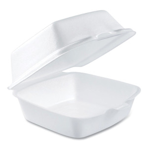 Dart Foam Hinged Lid Containers, 5.38 x 5.5 x 2.88, White, 500/Carton View Product Image