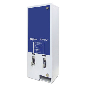 HOSPECO Dual Sanitary Napkin/Tampon Dispenser, Free, 11.13 x 7.63 x 26.38, White/Blue View Product Image