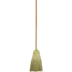 Genuine Joe Janitor Lobby Blend Broom - 11" Fiber Bristle - 56" Handle Length - Wood Handle Product Image 