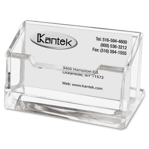 Kantek Business Card Holder - 2" Height x 4" Width x 1.9" Depth - Acrylic - Clear Product Image 