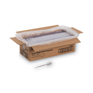 Dixie Plastic Cutlery, Heavyweight Spoon, Crystal Clear, 1,000/Carton Product Image 