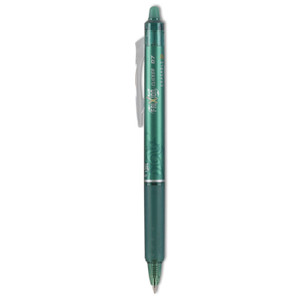 Pilot FriXion Clicker Erasable Gel Pen, Retractable, Fine 0.7 mm, Green Ink, Green Barrel, Dozen Product Image 