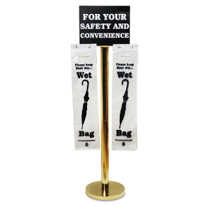 Tatco Wet Umbrella Bag Stand, 16w x 12d x 54.5h, Brass/Black/White Product Image 