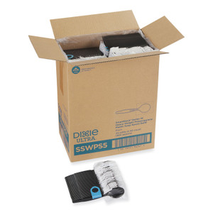 Dixie SmartStock Wrapped Heavyweight Cutlery Refill, Soup Spoon, Plastic, Black, 960/Carton Product Image 