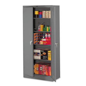 Tennsco 78" High Deluxe Steel Storage Cabinet, 36w x 24d x 78h, Medium Gray Product Image 