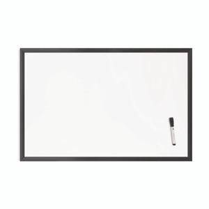 U Brands Magnetic Dry Erase Board with Wood Frame, 36" x 24" (Actual Size: 35" x 23"), White Surface, Black Wood Frame Product Image 