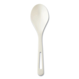 World Centric TPLA Compostable Cutlery, Soup Spoon, Plastic, White, 1,000/Carton Product Image 