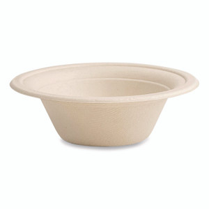 Vegware Nourish Molded Fiber Tableware, Compostable, Bowl, Sugarcane, 12 oz, White, 1,000/Carton Product Image 