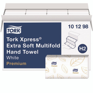 Tork Xpress Extra Soft Multifold Towel, 2-Ply, 9.12 x 12.8, White, 94 Towels/Pack,16 Packs/Carton Product Image 