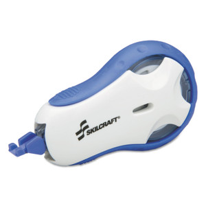 AbilityOne 7510013383317, SKILCRAFT Correction Tape, Refillable, Clear/White/Blue Applicator, 12 m Product Image 