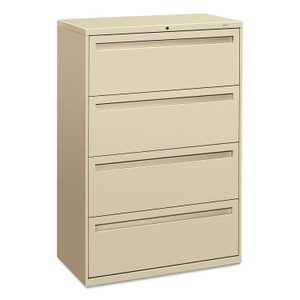 HON Brigade 700 Series Lateral File, 4 Legal/Letter-Size File Drawers, Putty, 36" x 18" x 52.5" (HON784LL) View Product Image