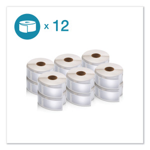 DYMO LW Multipurpose Labels, 1" x 2.13", White, 500 Labels/Roll, 12 Rolls/Pack (DYM2050821) View Product Image