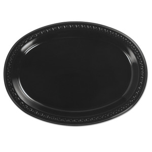 Chinet Heavyweight Plastic Platters, 8 x 11, Black, 125/Bag, 4 Bag/Carton (HUH81411) View Product Image