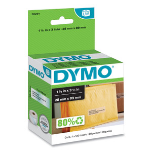 DYMO LabelWriter Address Labels, 1.12" x 3.5", Clear, 130 Labels/Roll View Product Image