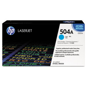 HP 504A, (CE251A) Cyan Original LaserJet Toner Cartridge View Product Image