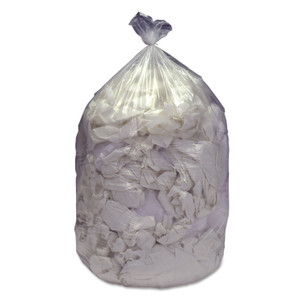 AbilityOne 8105015171367, SKILCRAFT Low-Density Trash Can Liners, 60 gal, 0.8 mil, 38" x 58", Clear, 100/Carton Product Image 