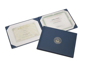 AbilityOne - Binder, Awards Certificate, Gold Navy Seal, Blue, 8-1/2" x 11" - (7510-00-482-2994) (7510004822994) Product Image 