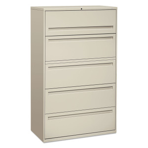 HON Brigade 700 Series Lateral File, 4 Legal/Letter-Size File Drawers, 1 File Shelf, 1 Post Shelf, Light Gray, 42" x 18" x 64.25" (HON795LQ) View Product Image