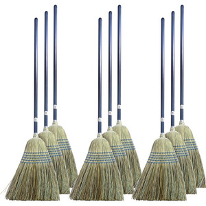 Genuine Joe Light Duty Broom - Corn Fiber Bristle - Lacquered Wood Handle - Natural Product Image 