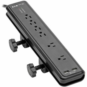 Tripp Lite series 6-outlet 2100J Surge Protector - 6 x NEMA 5-15R - 1875 VA - 2100 J - 120 V AC Input - 5 V DC Output Product Image 