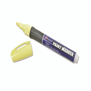 AbilityOne 7520015889097, SKILCRAFT Paint Marker, Ergonomic Rubber Grip, Medium Bullet Tip, Yellow, 6/Pack Product Image 