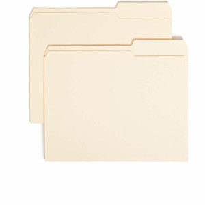 Smead 2/5 Tab Cut Letter Recycled Top Tab File Folder - 8 1/2" x 11" - 3/4" Expansion - Top Tab Location - Right Tab Position - 11 pt. - (SMD10385) Product Image 
