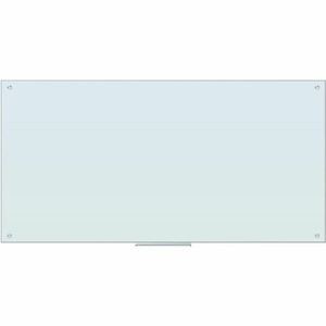 U Brands Magnetic Glass Frameless Dry-Erase Board - 72" (6 ft) Width x 36" (3 ft) Height - Frosted White Tempered Glass Surface - Rectangle - Horizontal/Vertical - Magnetic Product Image 